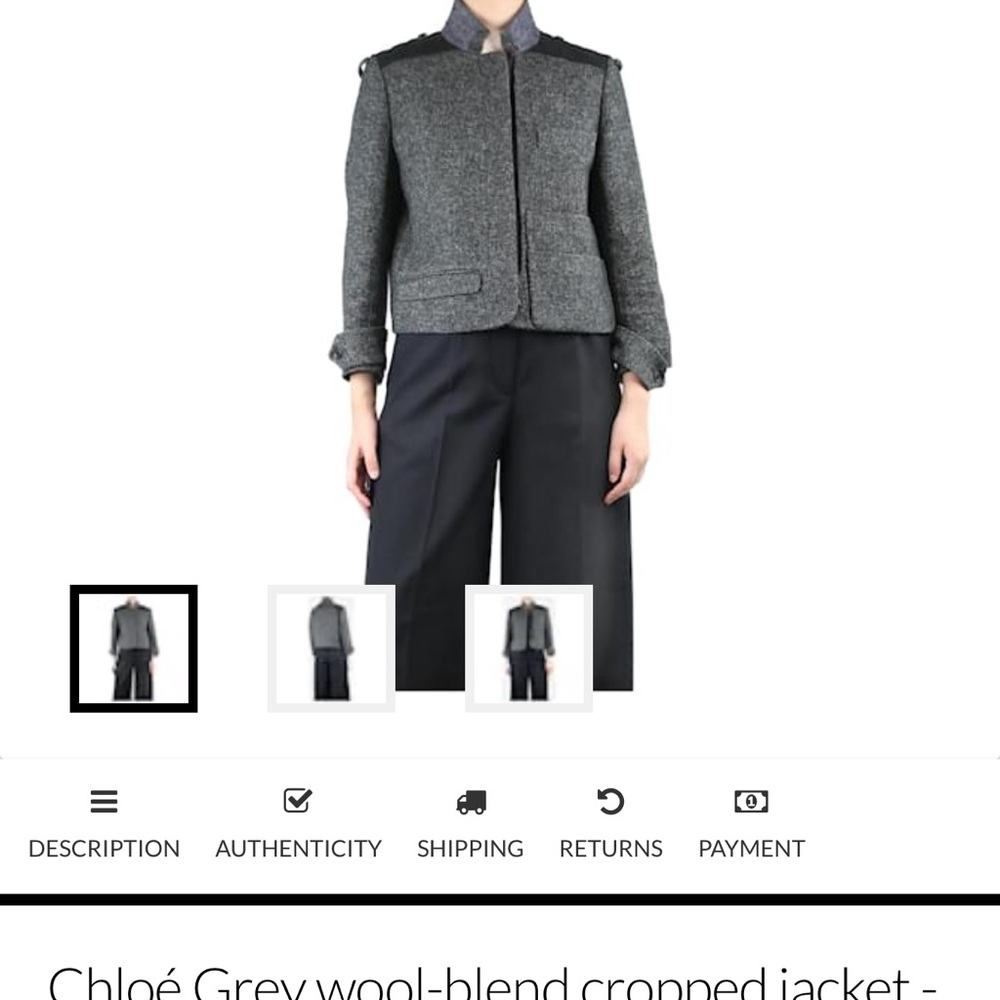 Chloe by Phoebe Philo Tweed napoleon jacket - Picture 3 of 7